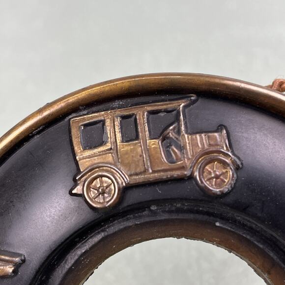 Vintage Aneroid Barometer Solid Brass & Glass German Car Themed - Picture 7 of 7